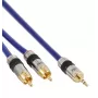 Cavo audio InLine Premium 2x connettore maschio RCA / jack 3,5 mm placcato oro 10 m