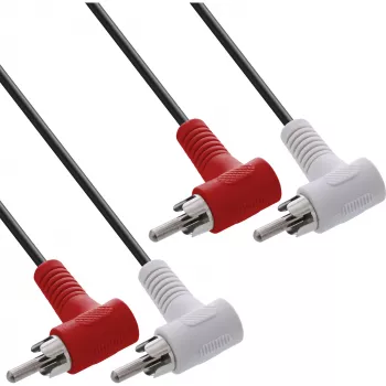 Cavo audio InLine 2x RCA maschio/maschio angolare 1,2 m nero 89929 Intos