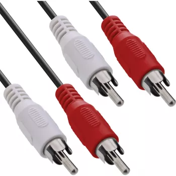 Cavo audio InLine, 2x connettore maschio/maschio RCA 2 m, nero