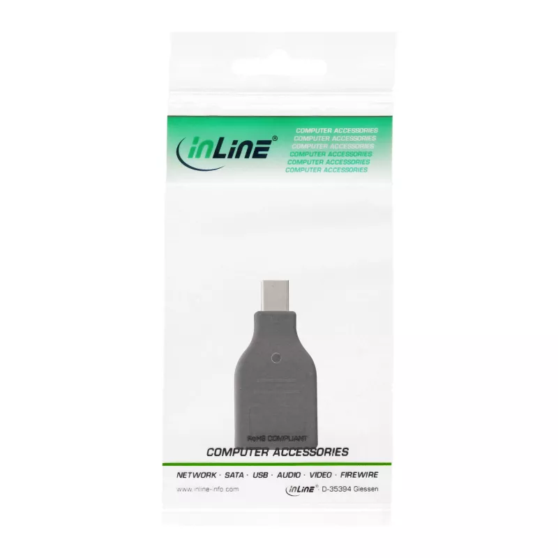 Adattatore DisplayPort InLine, connettore maschio Mini DisplayPort / connettore femmina DisplayPort, 4K/60Hz