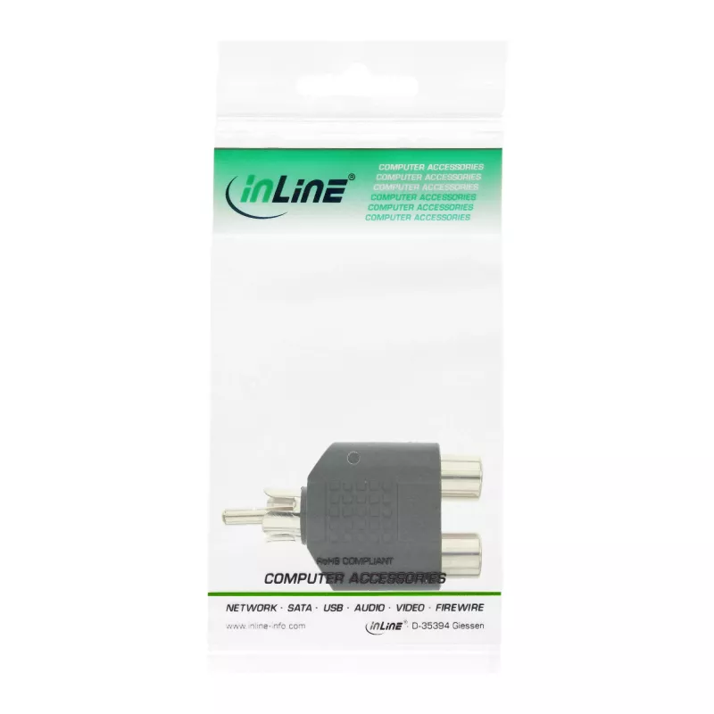 Adattatore audio InLine connettore maschio RCA / 2x connettore femmina RCA 99310