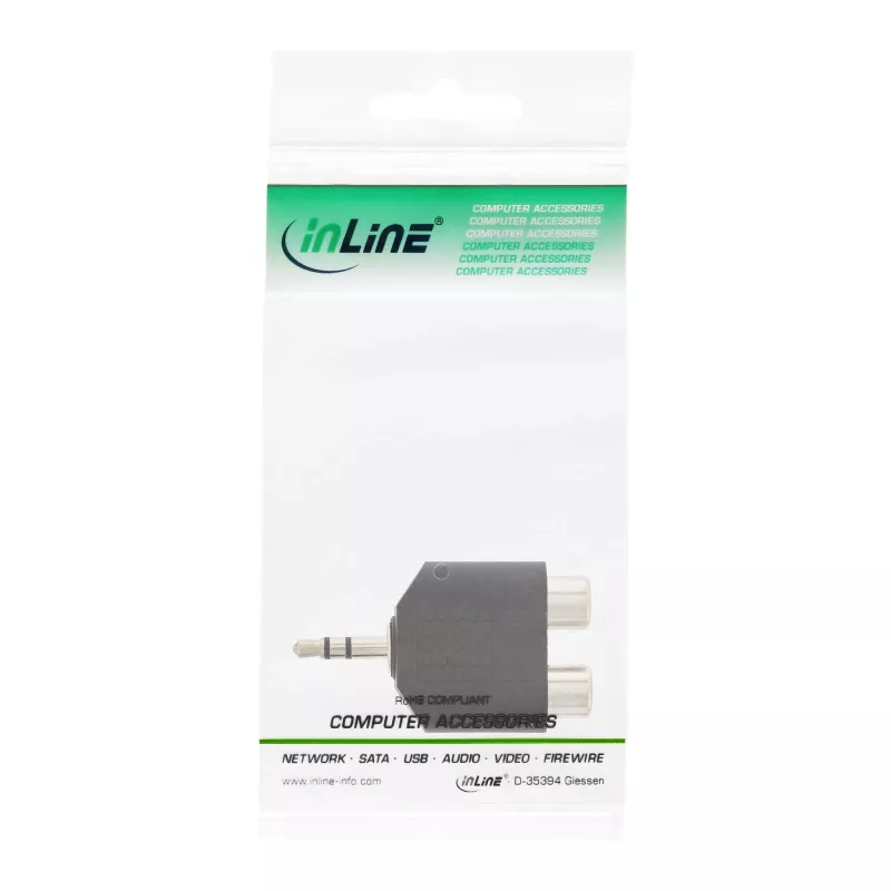 Adattatore audio connettore maschio 3,5 mm / 2x connettore femmina RCA stereo InLine 99302