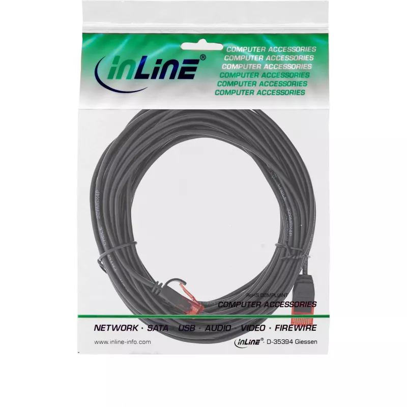 Cavo patch slim InLine, U/UTP, Cat.6, nero, 5 m
