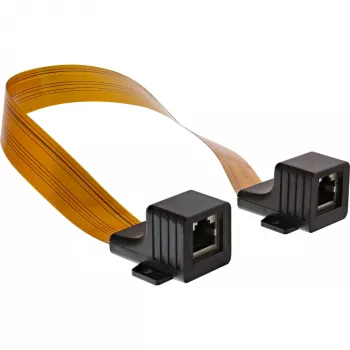 Cavo slim InLine RJ45 per passaggio finestre/porte, 2x RJ45 F/F, 1:1, non schermato, 0,3 m