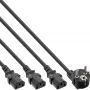 Cavo di alimentazione a Y InLine 1x CEE 7/7 angolare / 3x connettore IEC C13 3 poli, v1 (2m+1/2/3m)