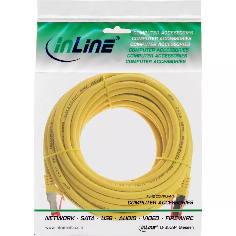 Cavo patch InLine S/FTP PiMF Cat.6 250MHz PVC rame giallo 5 m