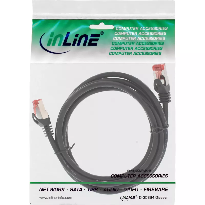 Cavo di collegamento diretto PC-PC crossover InLine S/FTP Cat.6 nero 1 m
