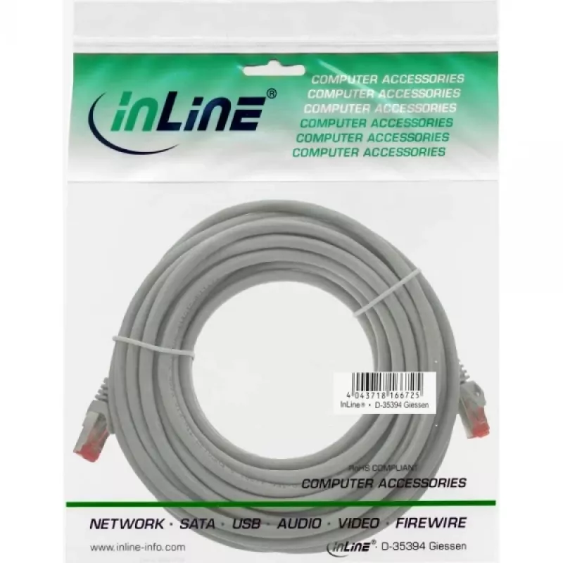 Cavo patch InLine S/FTP PiMF Cat.6 250MHz PVC rame grigio 7,5 m