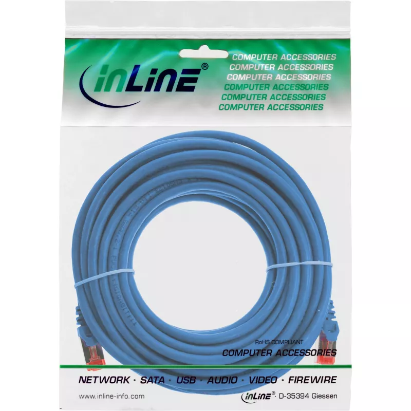 Cavo patch InLine S/FTP PiMF Cat.6 250MHz PVC rame blu 20 m