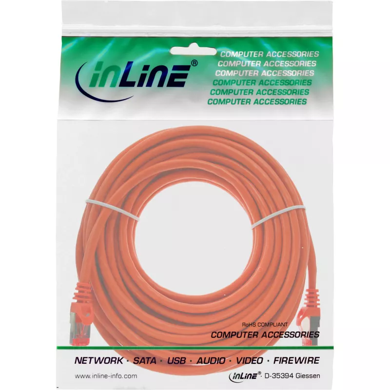 Cavo patch InLine S/FTP PiMF Cat.6 250MHz PVC rame arancione 15 m