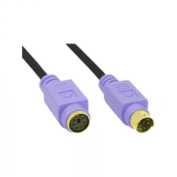 Cavo PS/2 InLine, M/F, nero/viola, contatti dorati, 2 m