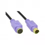Cavo PS/2 InLine, M/F, nero/viola, contatti dorati, 2 m