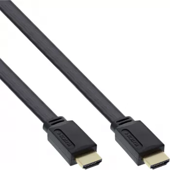 Cavo piatto HDMI InLine High Speed con Ethernet dorato nero 10 m