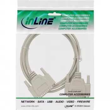 Cavo seriale InLine, stampato, DB25 maschio su maschio, diretto, grigio, 10 m