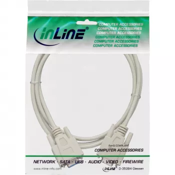 Cavo seriale InLine DB9 femmina/femmina collegamento diretto 1,80 m beige