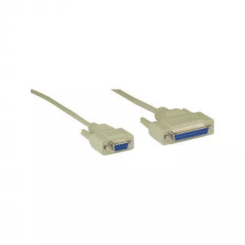 Cavo null modem InLine DB9 femmina / DB25 femmina 2m beige