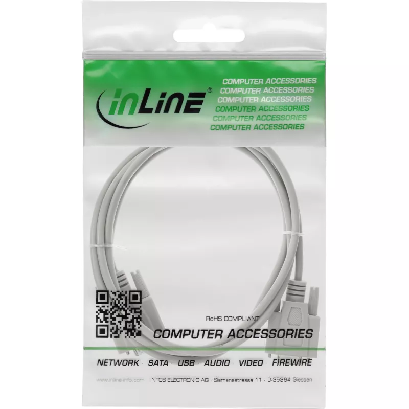 Prolunga seriale InLine, 9 poli maschio/femmina, stampata, 1:1, 10m