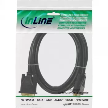 Cavo DVI-D InLine, Premium, 24+1 M/M, Dual Link, dorato, 3m