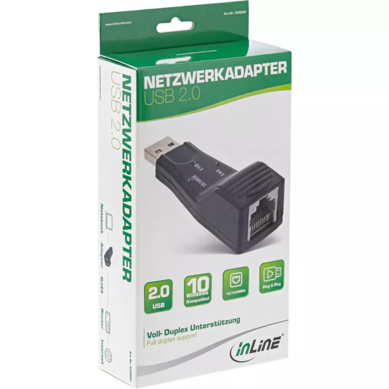 Adattatore di rete InLine USB 2.0 10 / 100MBit