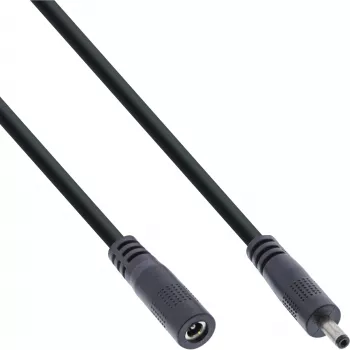InLine cavo di prolunga DC, connettore maschio/femmina DC 3,5x1,35mm, AWG 18, nero 0,5m