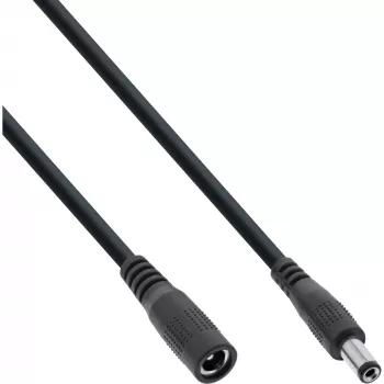 InLine cavo di prolunga DC, connettore maschio/femmina DC 5,5x2,1mm, AWG 18, nero 3m
