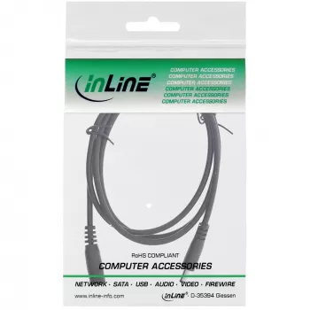 InLine cavo di prolunga DC, connettore maschio/femmina DC 4,0x1,7mm, AWG 18, nero 1m