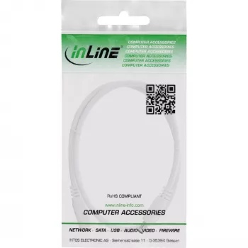 InLine cavo di prolunga DC, connettore maschio/femmina DC 5,5x2,5mm, AWG 18, bianco 0,5m