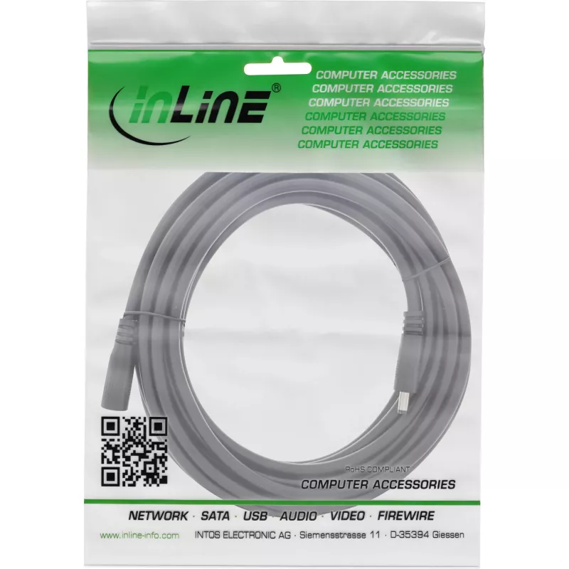 InLine cavo di prolunga DC, connettore maschio/femmina DC 4,0x1,7mm, AWG 18, nero 3m