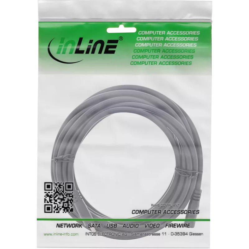 InLine cavo di prolunga DC, connettore maschio/femmina DC 3,5x1,35mm, AWG 18, nero 3m