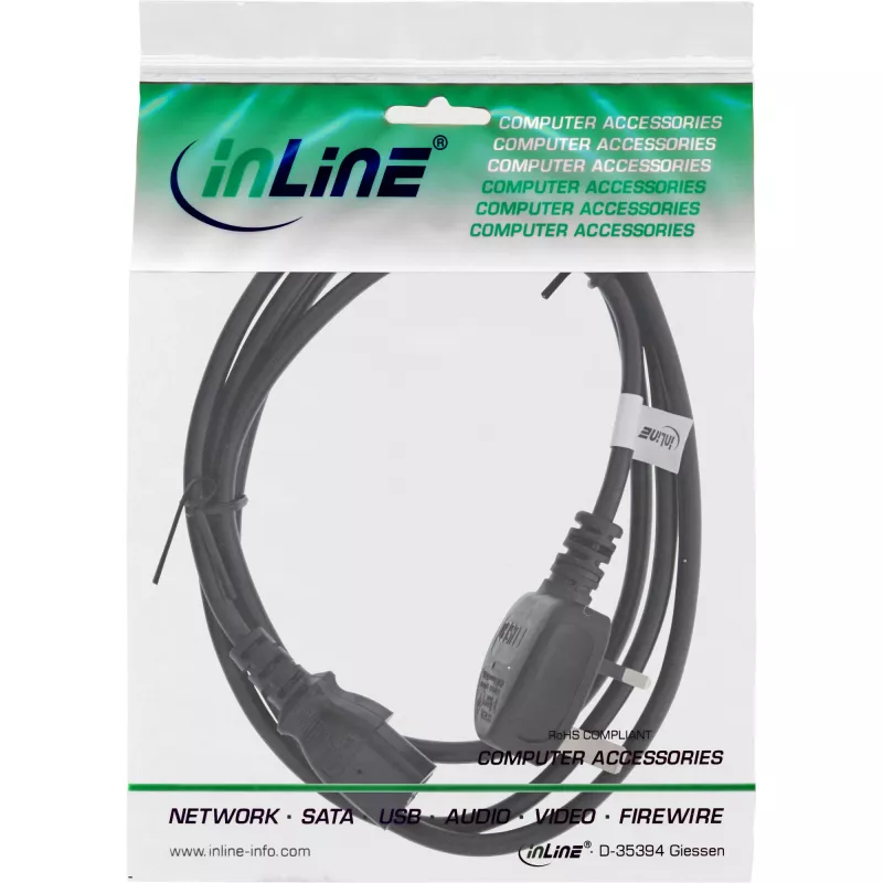 Cavo di alimentazione InLine spina Regno Unito / connettore maschio IEC C13 3 poli, 0,5 m
