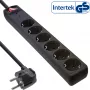 Ciabatta InLine CEE 7/3, 6 prese, protezione sovratensione, interruttore, nero