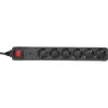 Ciabatta InLine CEE 7/3, 6 prese, protezione sovratensione, interruttore, nero