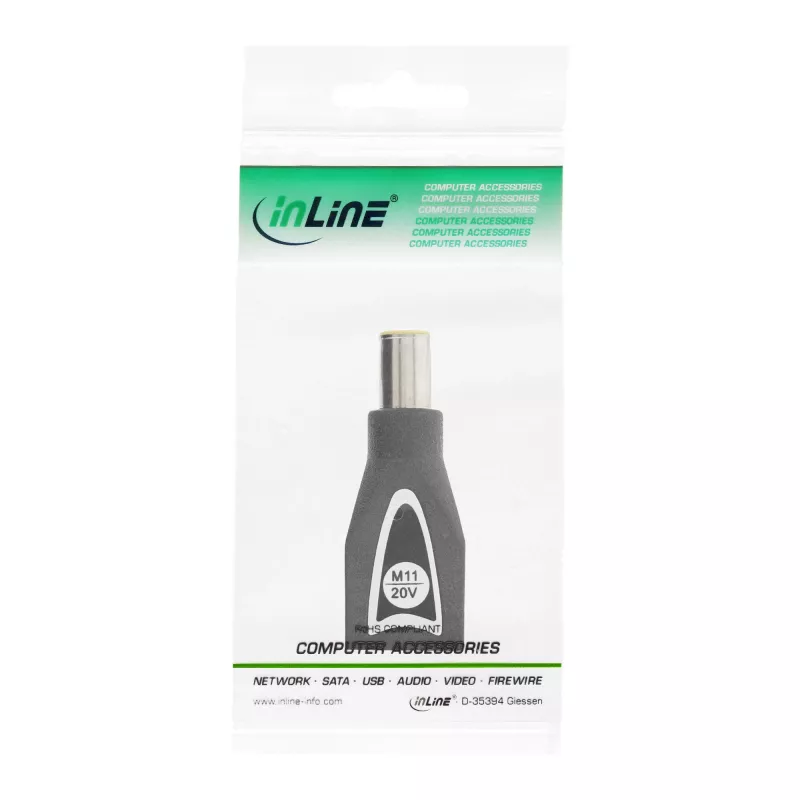 Connettore maschio con interruttore InLine M11 (20V) per alimentatore universale 90W / 120W nero