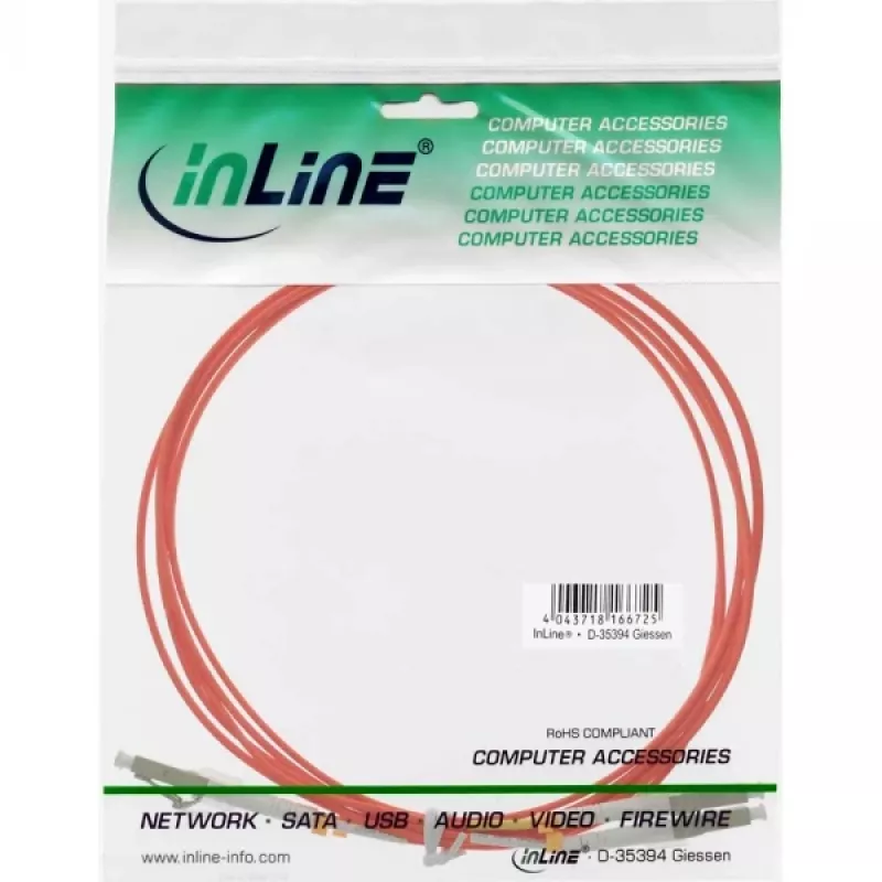Cavo in fibra ottica duplex InLine LC/LC 50/125µm OM2 3m
