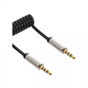 Cavo audio a spirale sottile InLine 3,5 mm connettore maschio / connettore maschio 4 poli stereo 0,5 m