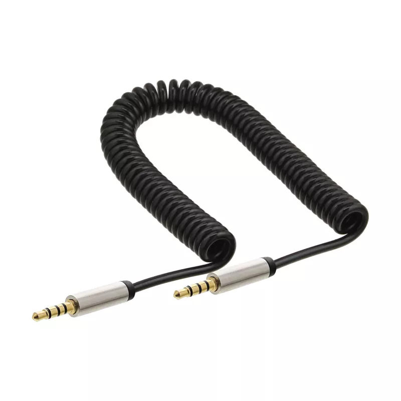 Cavo audio a spirale sottile InLine 3,5 mm connettore maschio / connettore maschio 4 poli stereo 1 m