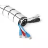 Passacavi, InLine 59997C canale verticale flessibile per scrivania, 2 scomparti, 0,80 m, bianco