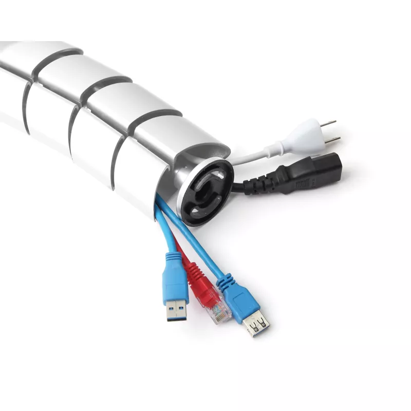 Passacavi, InLine 59997C canale verticale flessibile per scrivania, 2 scomparti, 0,80 m, bianco