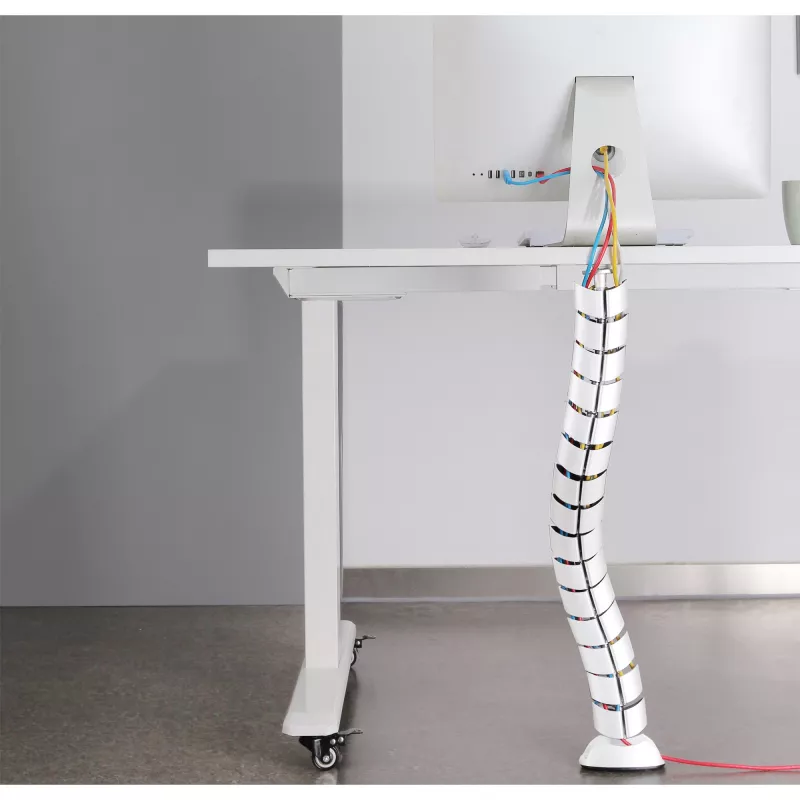 Passacavi, InLine 59997C canale verticale flessibile per scrivania, 2 scomparti, 0,80 m, bianco
