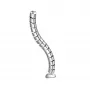 Passacavi flessibile InLine, verticale per scrivanie, 2 scomparti, 0,80 m argento