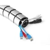 Passacavi flessibile InLine, verticale per scrivanie, 2 scomparti, 0,80 m argento