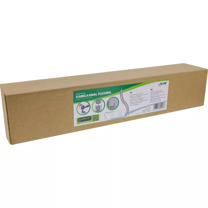Passacavi flessibile InLine, verticale per scrivanie, 2 scomparti, 0,80 m argento
