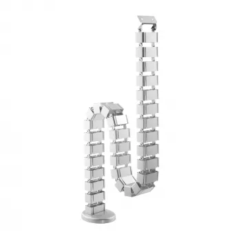 Passacavi InLine per scrivanie regolabili in altezza, 4 scomparti, grigio, 68×36×42 mm
