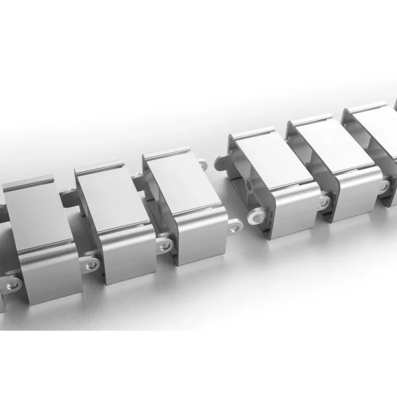 Passacavi InLine per scrivanie regolabili in altezza, 4 scomparti, grigio, 68×36×42 mm
