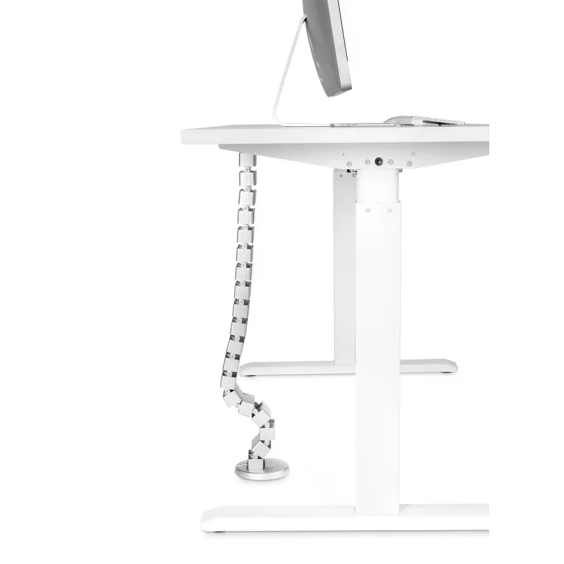 Passacavi InLine per scrivanie regolabili in altezza, 4 scomparti, grigio, 68×36×42 mm