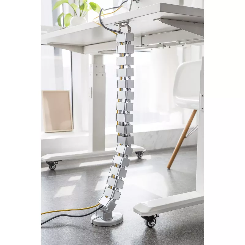Passacavi InLine per scrivanie regolabili in altezza, 4 scomparti, grigio, 68×36×42 mm