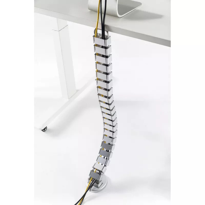 Passacavi InLine per scrivanie regolabili in altezza, 4 scomparti, grigio, 68×36×42 mm