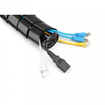 InLine guaina per cavi flessibile, verticale per scrivanie, 2 scomparti, 0,80 m nero