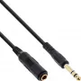 InLine cavo di prolunga per cuffie 6,3mm stereo M/F, placcato oro, nero, 3m