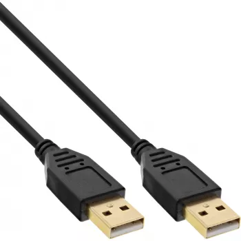 InLine cavo USB 2.0, AM/AM, nero, contatti placcati oro, 2 m